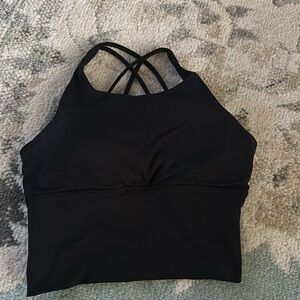 Black long line sports bra